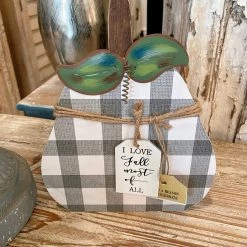 Round Top Collection White Gray Pumpkin (Various Sizes)