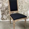 Global Imports Isabel Black Square Back Wood & Linen Chair Dining Chairs