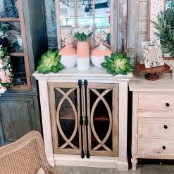 Global Imports Gabriel Two Door Cabinet (White And Natural) Bedroom Furniture