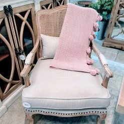 Global Imports Benton Cane And Linen Accent Chair