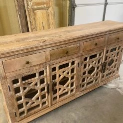 Global Imports Grayson Mango Geometric Glass Door Console Consoles, Breakfronts, & Sideboards