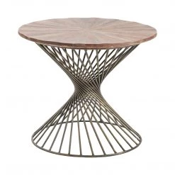 Crestview Accent Furniture Twist Metal Round Accent Table