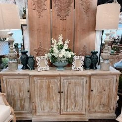 Global Imports Axel Solid Elm Breakfront (Whitewash) Consoles, Breakfronts, & Sideboards