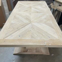 Global Imports Addison 7' Parquet Dining Table, Whitewash Finish Dining Tables