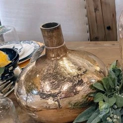 K&K Interiors Copper Gold Glass Bottle Vase (Various Sizes) Vases, Bottles, & Containers