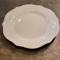 The Mint Julep Kitchen Decor Scalloped White Dinner Plate