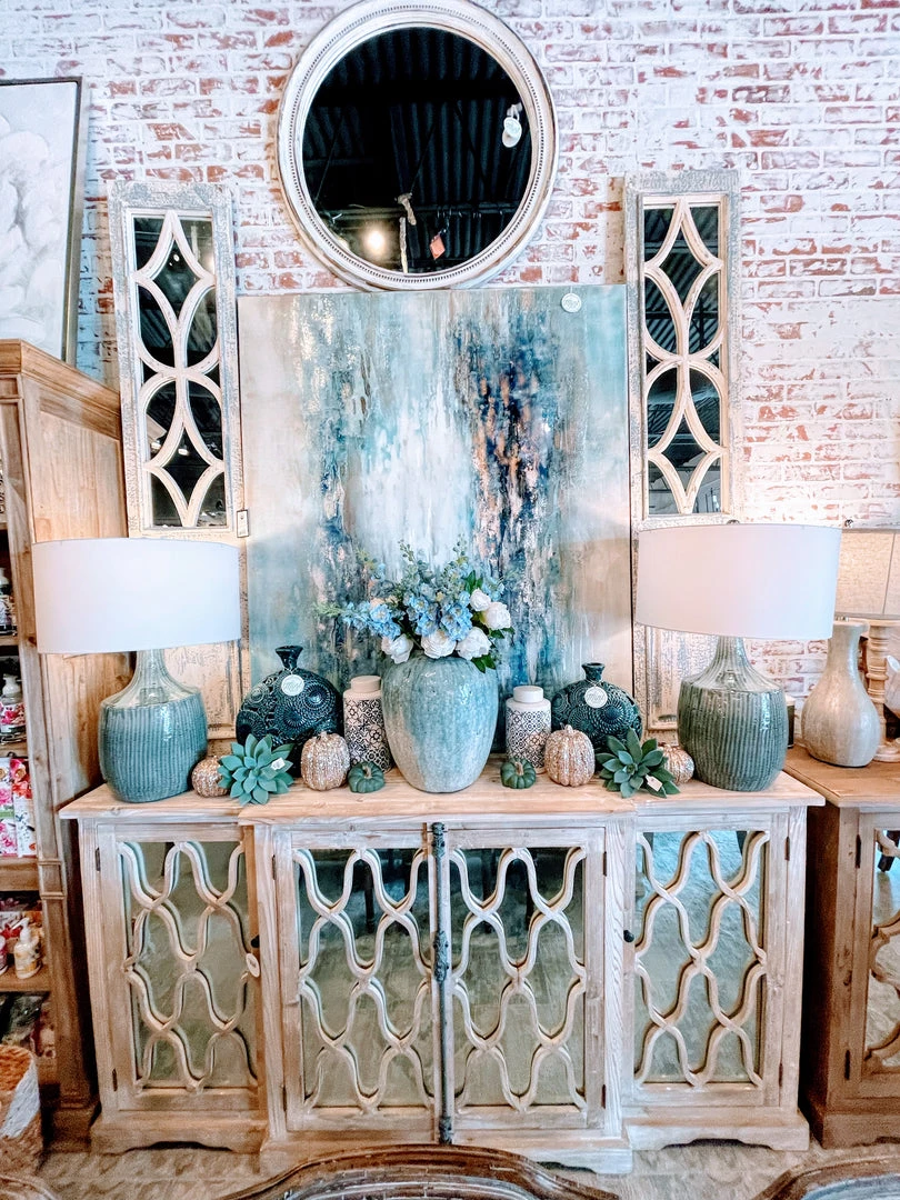 A&B Floral Weathered Wood And Mirror Door Panel Mirrors 1 A&B Floral Weathered Wood And Mirror Door Panel Mirrors