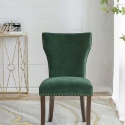 A&B Home Velvet Dining Chair, Green Dining Chairs