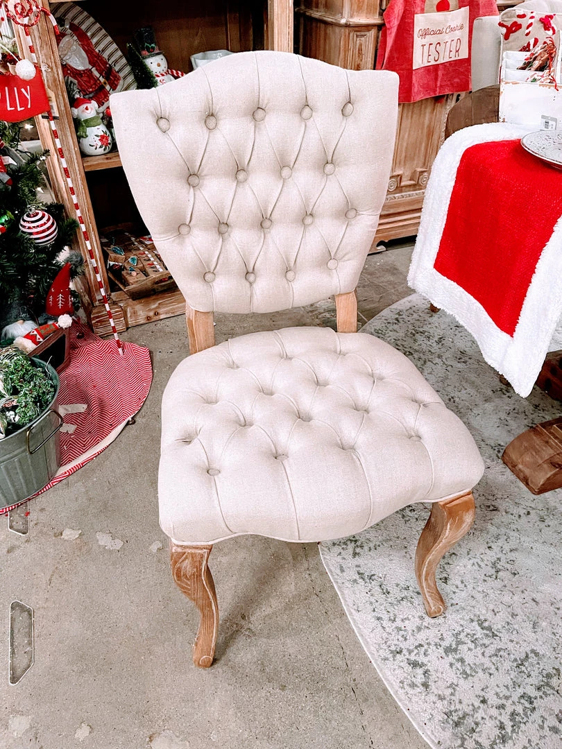 Global Imports Ellie Linen Tufted Chair 1 Global Imports Ellie Linen Tufted Chair