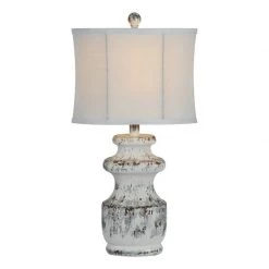 Forty West Designs White Gray Distressed Table Lamp Lamps