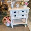 Global Imports Hattie White Distressed Nightstand Accent Furniture