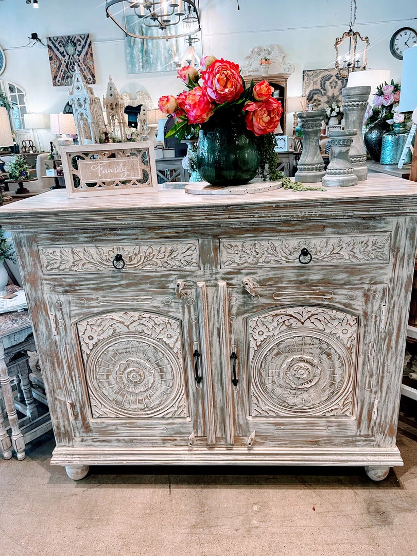 Global Imports Nightstands & Chests Ramsey Gray Carved Chest 1 Global Imports Nightstands & Chests Ramsey Gray Carved Chest