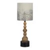 Forty West Designs Wood Table Lamp With White Metallic Shade Lamps