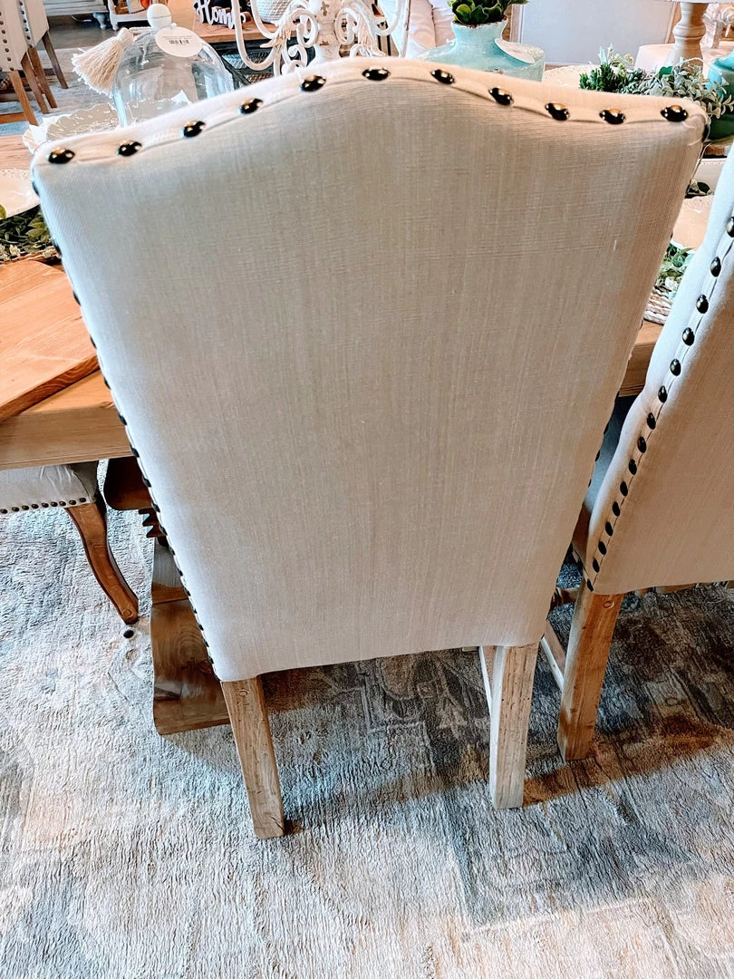 Global Imports Dining Chairs Linen Tufted Chair With Nailhead Trim 3 Global Imports Dining Chairs Linen Tufted Chair With Nailhead Trim