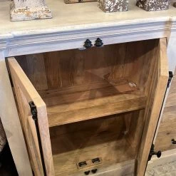 Global Imports Consoles, Breakfronts, & Sideboards Gabriel Extra Long White & Wood W/ 4 Center Drawers Console