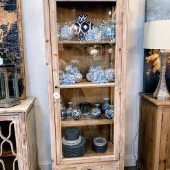 Global Imports Charlie Glass Door Display Cabinet (Whitewash) Accent Furniture