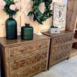 Global Imports Honeycomb Fretwork Nightstand (Natural)