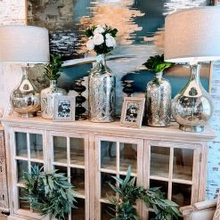 Global Imports Alyssa Elm Window Pane Console, White Wash Finish