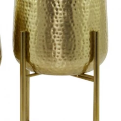 UMA Hammered Gold Metal Modern Planter (Various Sizes)