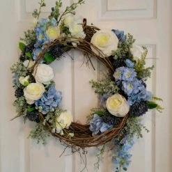 Diane 29" Long Blue Wreath