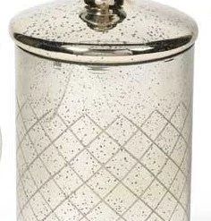 K&K Interiors Mercury Glass Canister With Lid (Various Styles) Home Accents