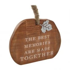 Mud Pie Orange Wood Pumpkin Sitter (Various Styles)