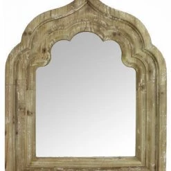 A&B Floral Mirrors Wood Arch Mirror, Natural