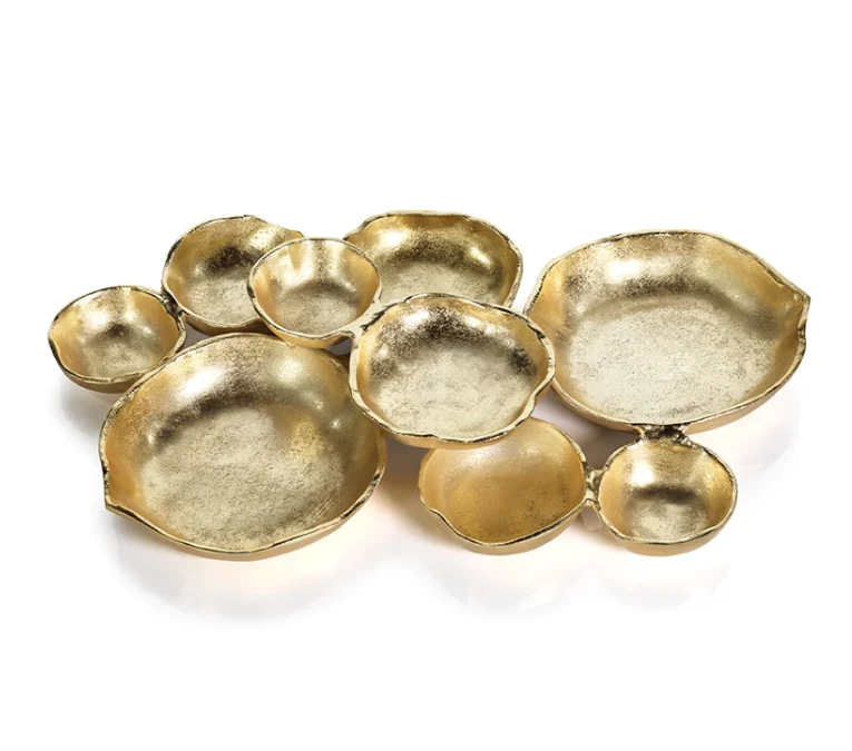 Zodax Cluster Of Nine Serving Bowls - Bright Gold Kitchen Decor 2 Zodax Cluster Of Nine Serving Bowls - Bright Gold Kitchen Decor