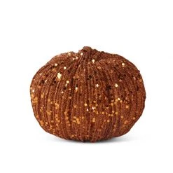 K&K Interiors Pumpkins Orange Glitter Pumpkin (Various Sizes)