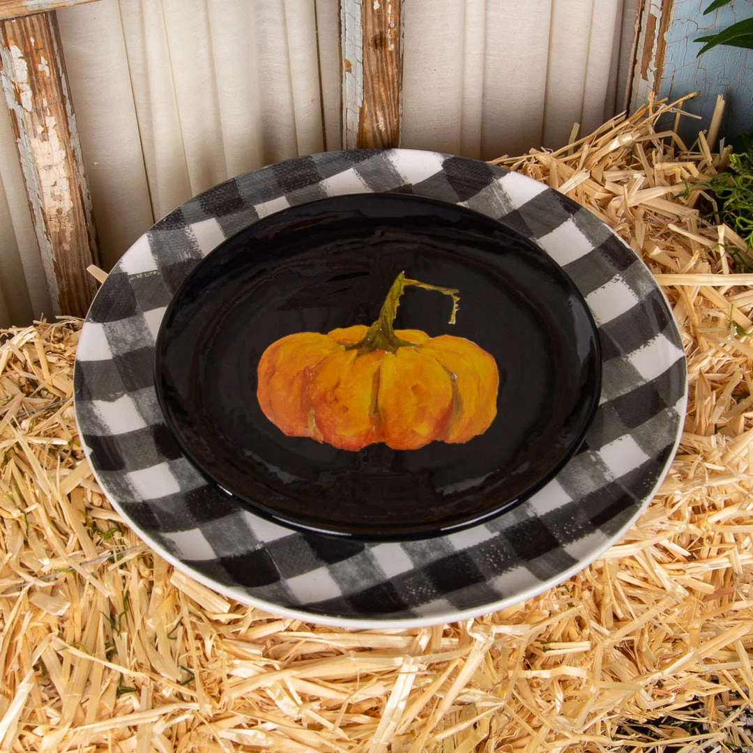 Round Top Collection Traditional Pumpkin Salad Plate 2 Round Top Collection Traditional Pumpkin Salad Plate