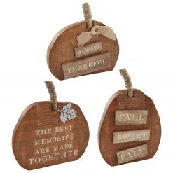 Mud Pie Orange Wood Pumpkin Sitter (Various Styles)