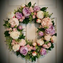 Diane 24" Real Touch Peony Wreath Floral Arrangements