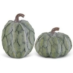 K&K Interiors Resin Layered Green Leaf Pumpkin (Various Sizes)