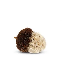 K&K Interiors Shaved Wood Acorn, Cream/Brown