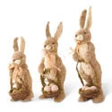 K&K Interiors Sisal Bunny With Twig Basket And Pink Eggs (Various Sizes) Home Accents