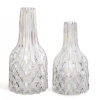 K&K Interiors Vases, Bottles, & Containers Smoked Glass Gold Diamond Embossed Bottle Neck Vases (Various Sizes)