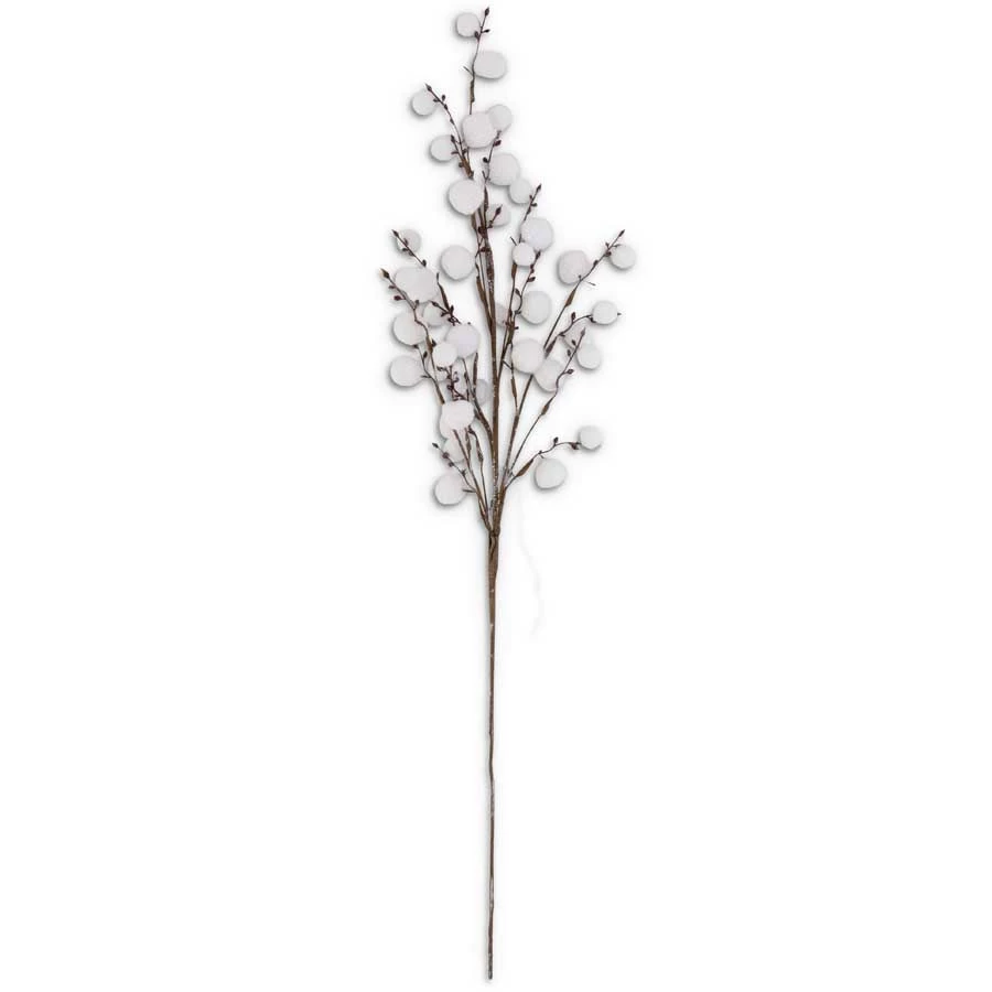 K&K Interiors 34" Glittered White Mini Snowball Branch 1 K&K Interiors 34" Glittered White Mini Snowball Branch
