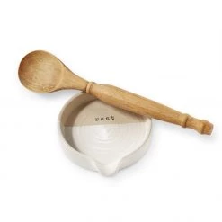 Mud Pie Stoneware Spoon Rest Set Kitchen Decor