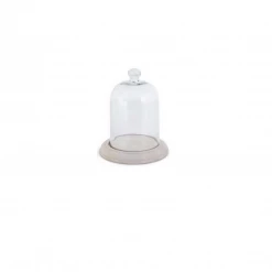 K&K Interiors Glass Cloche On Wood Base (Various Styles)