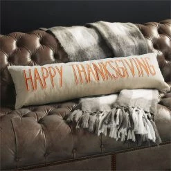 Mud Pie Pillows Happy Thanksgiving Washed Canvas Pillow