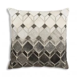 Cloud Nine Grey Hide Patch With Silver Beadwork Pillow