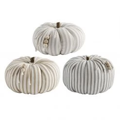 Mud Pie Ticking Stripe Pumpkin Sitter (Various Sizes)
