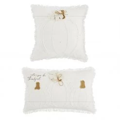 Mud Pie White Pumpkin Pillows (Various Styles)