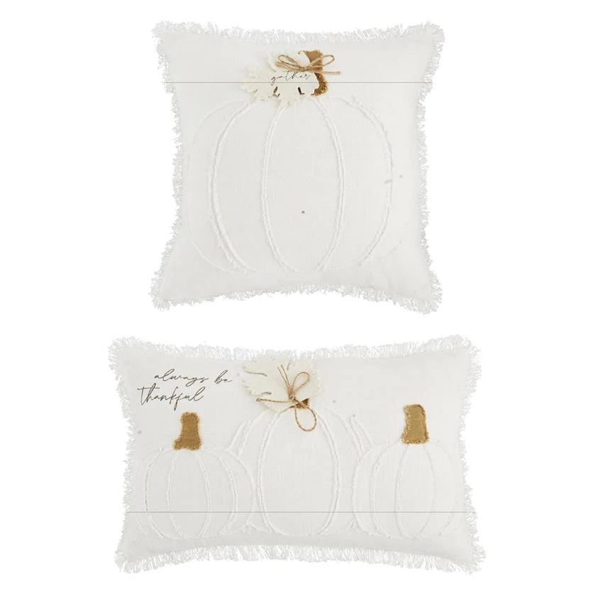 Mud Pie White Pumpkin Pillows (Various Styles) 1 Mud Pie White Pumpkin Pillows (Various Styles)
