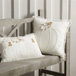 Mud Pie White Pumpkin Pillows (Various Styles)