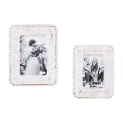 Mud Pie White Beaded Frame (Various Sizes)