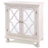 Stylecraft White Washed Two Door Storage Cabinet W/ Mirrored Front Consoles, Breakfronts, & Sideboards